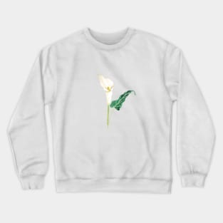 one white calla lily watercolor Crewneck Sweatshirt